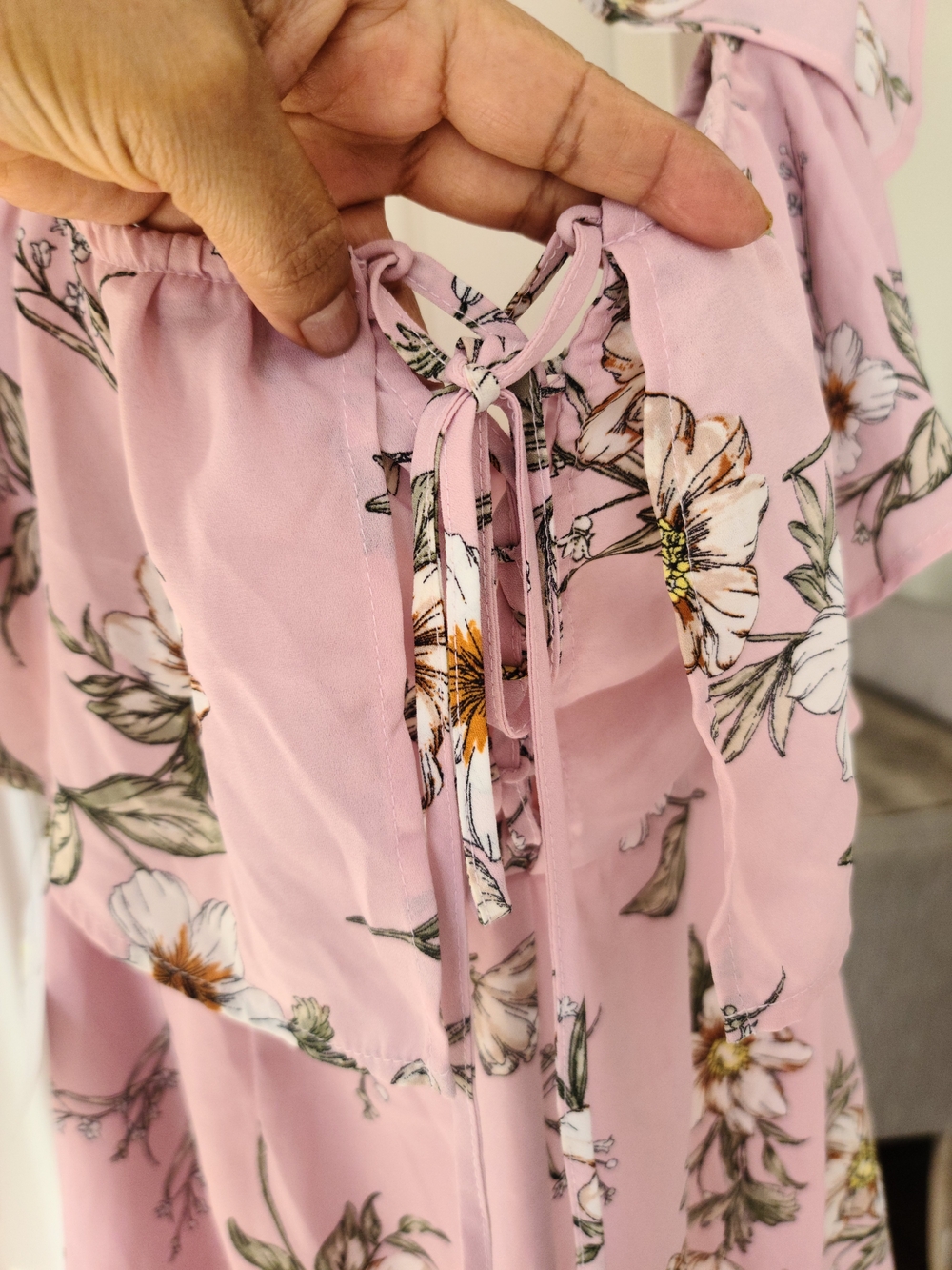 Love Tree Pink Floral Ruffle Romper - Picture 3 of 5
